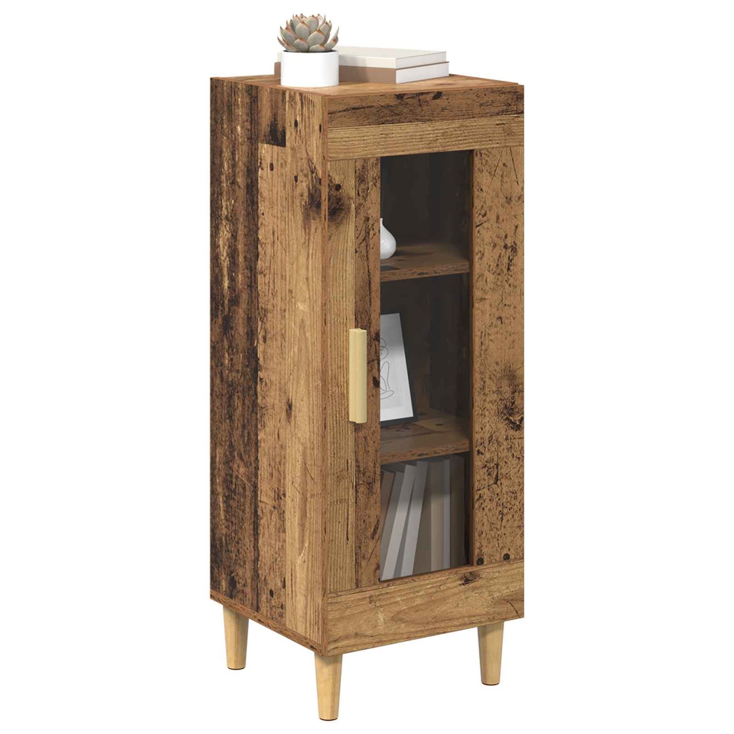 vidaXL Πλαϊνό γραφείο Παλιό ξύλο 34.5 x 32.5 x 90 εκ.