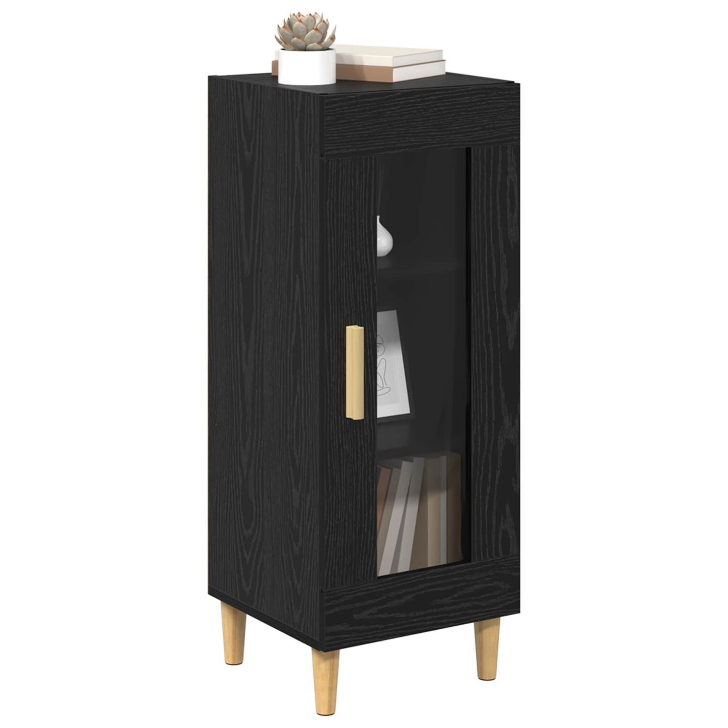 vidaXL Πλαϊνό γραφείο Μαύρη Οξυά 34.5 x 32.5 x 90 εκ.