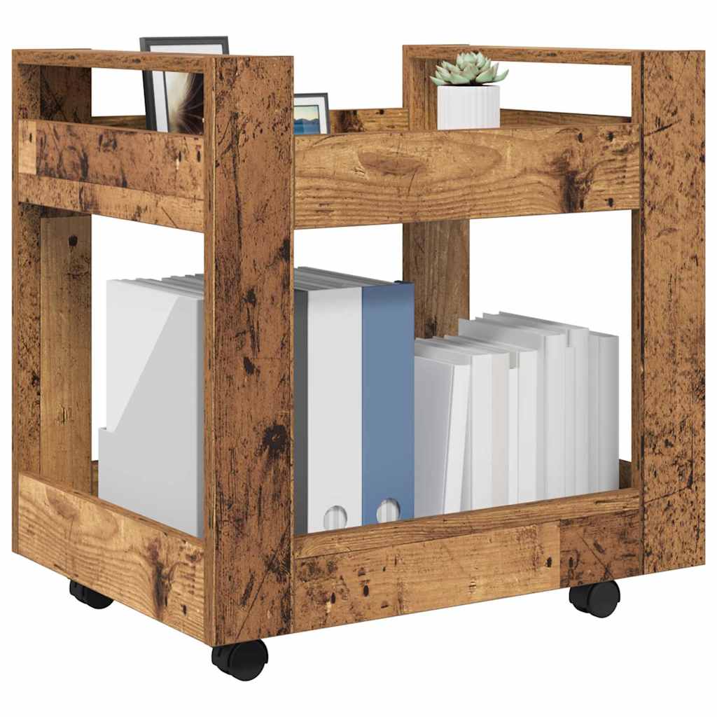 vidaXL Τροχήλατο Γραφείο Παλιό Ξύλο 60 x 45 x 60 εκ Επεξεργασμένο ξύλο