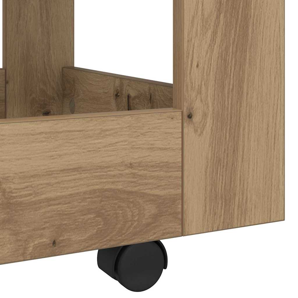 vidaXL Τροχήλατο Γραφείο Artisan Oak 60 x 45 x 60 εκ