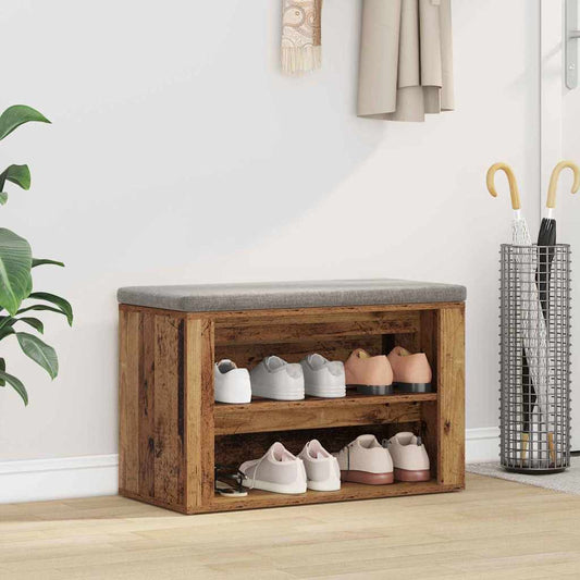 vidaXL Ράφι Παπουτσιών Παλαιό ξύλο 75 x 35 x 45 εκ. Επεξεργασμένο ξύλο