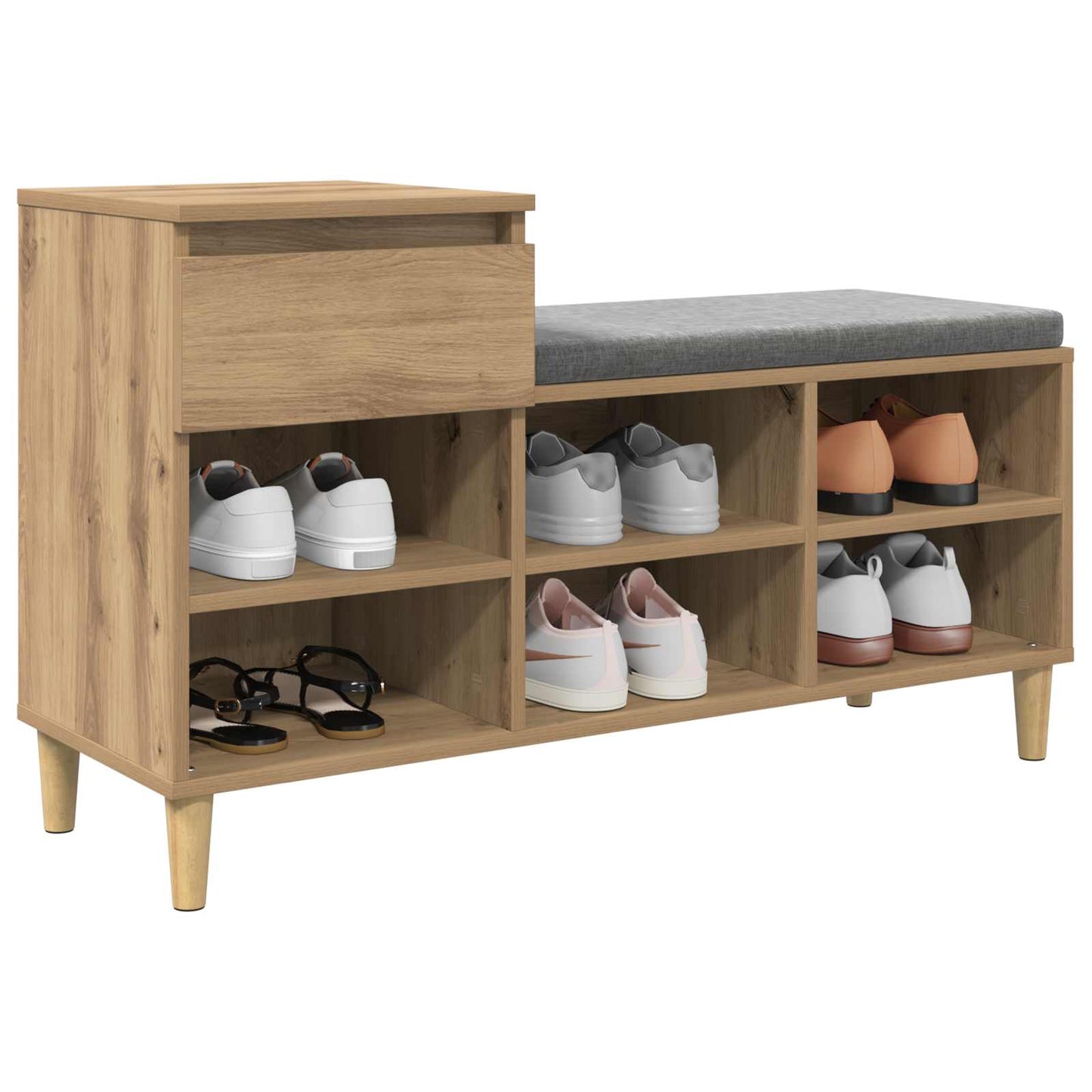 vidaXL Ντουλάπα Παπουτσιών με συρτάρι Artisan Oak 102 x 36 x 60 εκ.