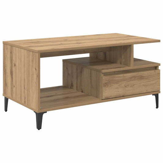 vidaXL Τραπεζάκι σαλονιού με συρτάρι Artisan Oak 90 x 49 x 45 εκ