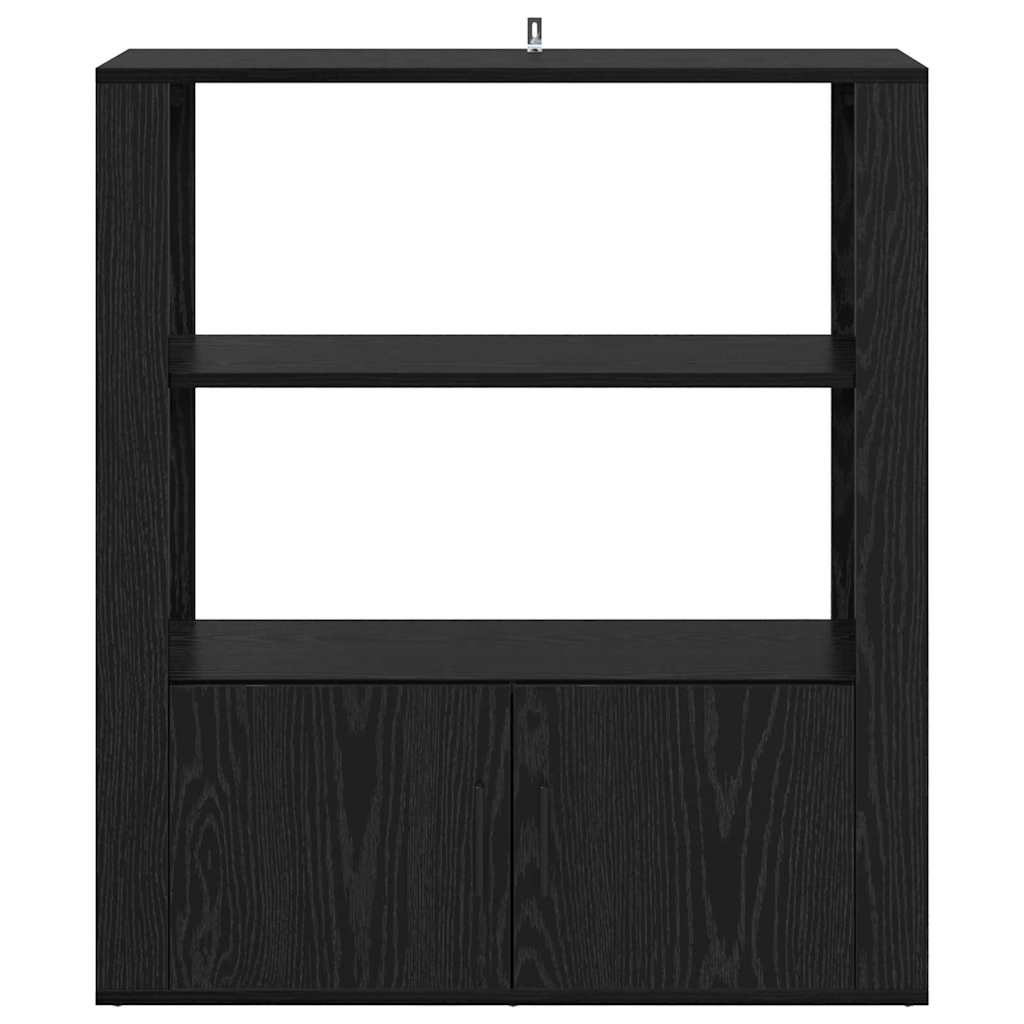 vidaXL Πλαϊνό γραφείο Μαύρη δρυς 30 x 80 x 90 εκ Επεξεργασμένο ξύλο