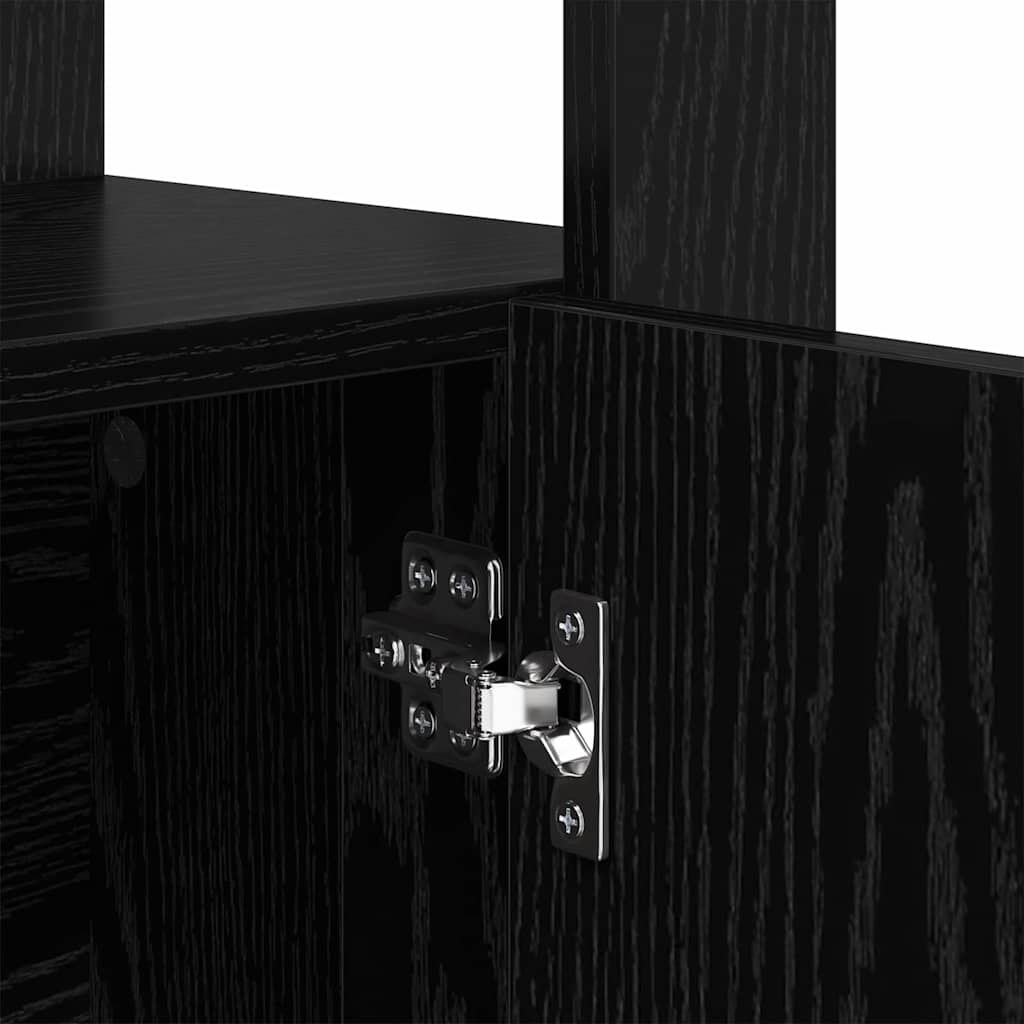 vidaXL Πλαϊνό γραφείο Μαύρη δρυς 30 x 80 x 119.5 εκ Επεξεργασμένο ξύλο
