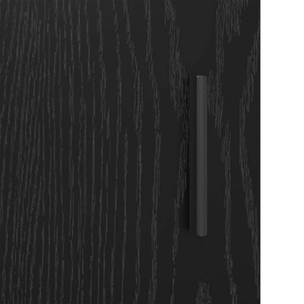 vidaXL Πλαϊνό γραφείο Μαύρη δρυς 30 x 80 x 119.5 εκ Επεξεργασμένο ξύλο