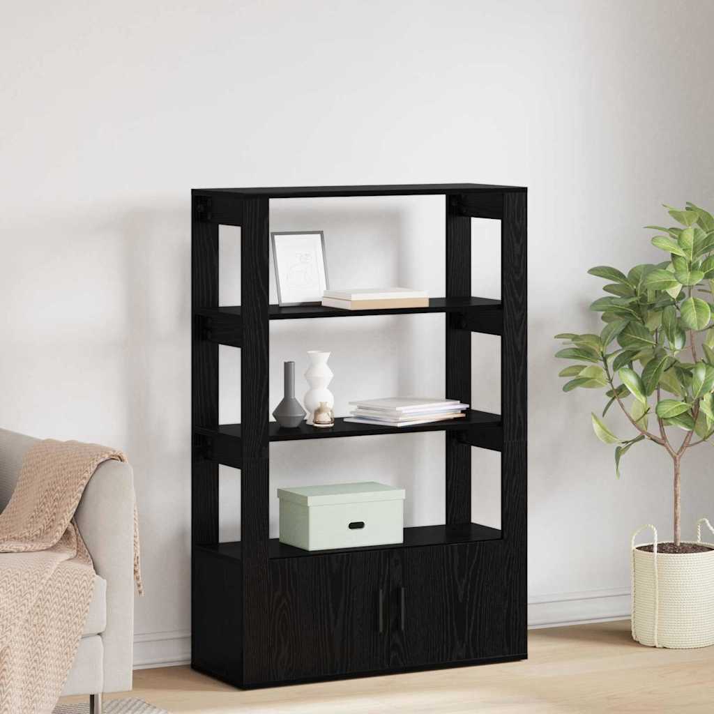 vidaXL Πλαϊνό γραφείο Μαύρη δρυς 30 x 80 x 119.5 εκ Επεξεργασμένο ξύλο