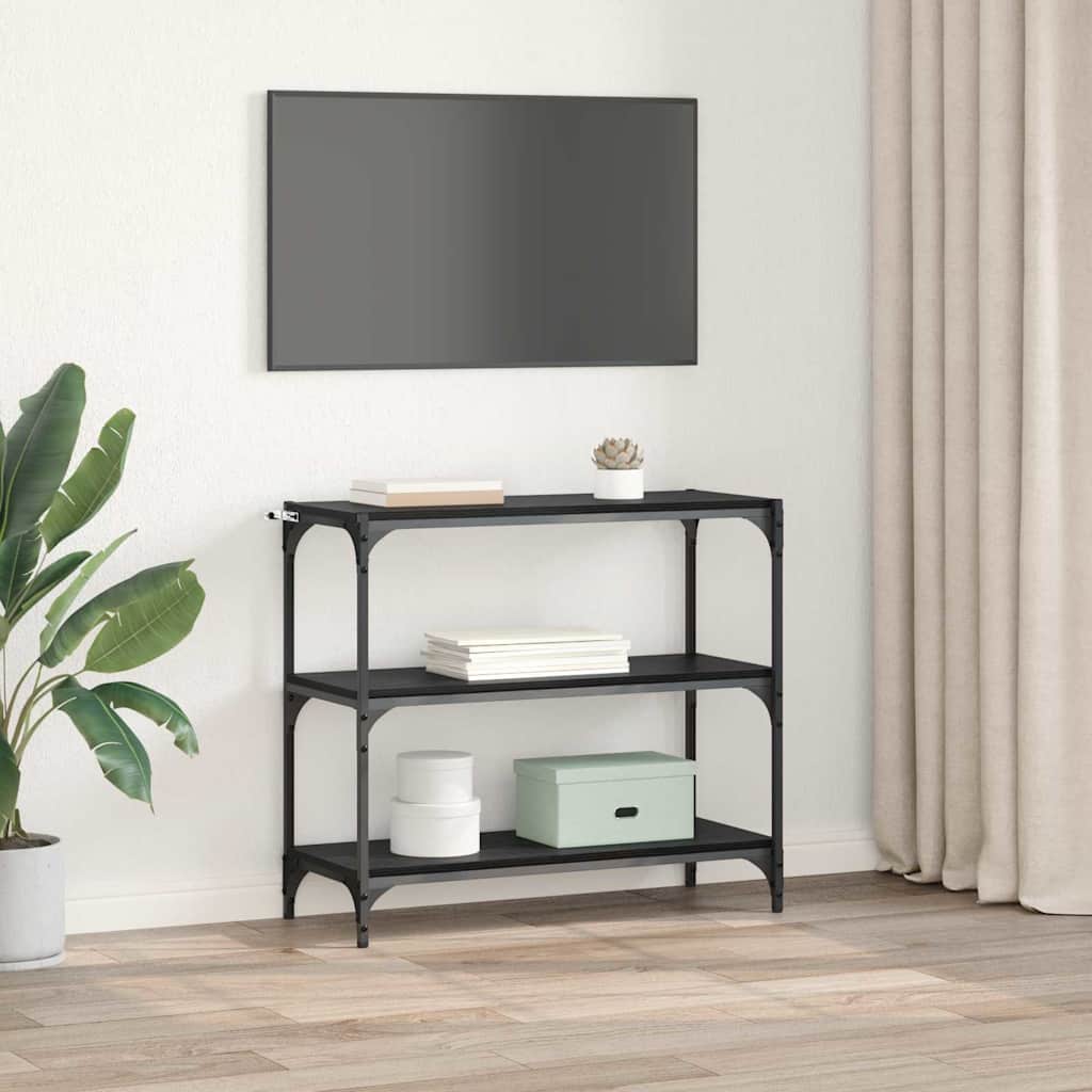 vidaXL Βιβλιοθήκη Μαύρη Οξυά 80 x 33 x 70,5 εκ.