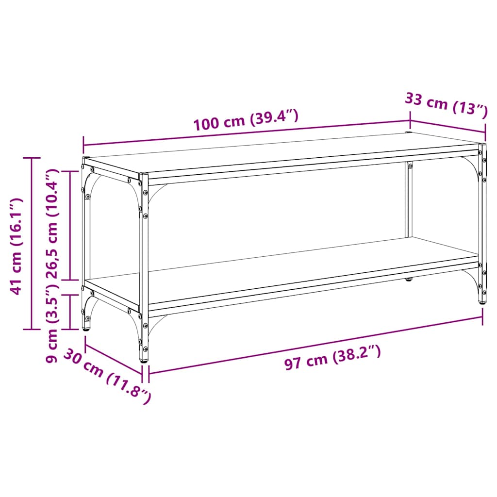 vidaXL Ντουλάπι TV Artisan Oak 100x33x41εκ.