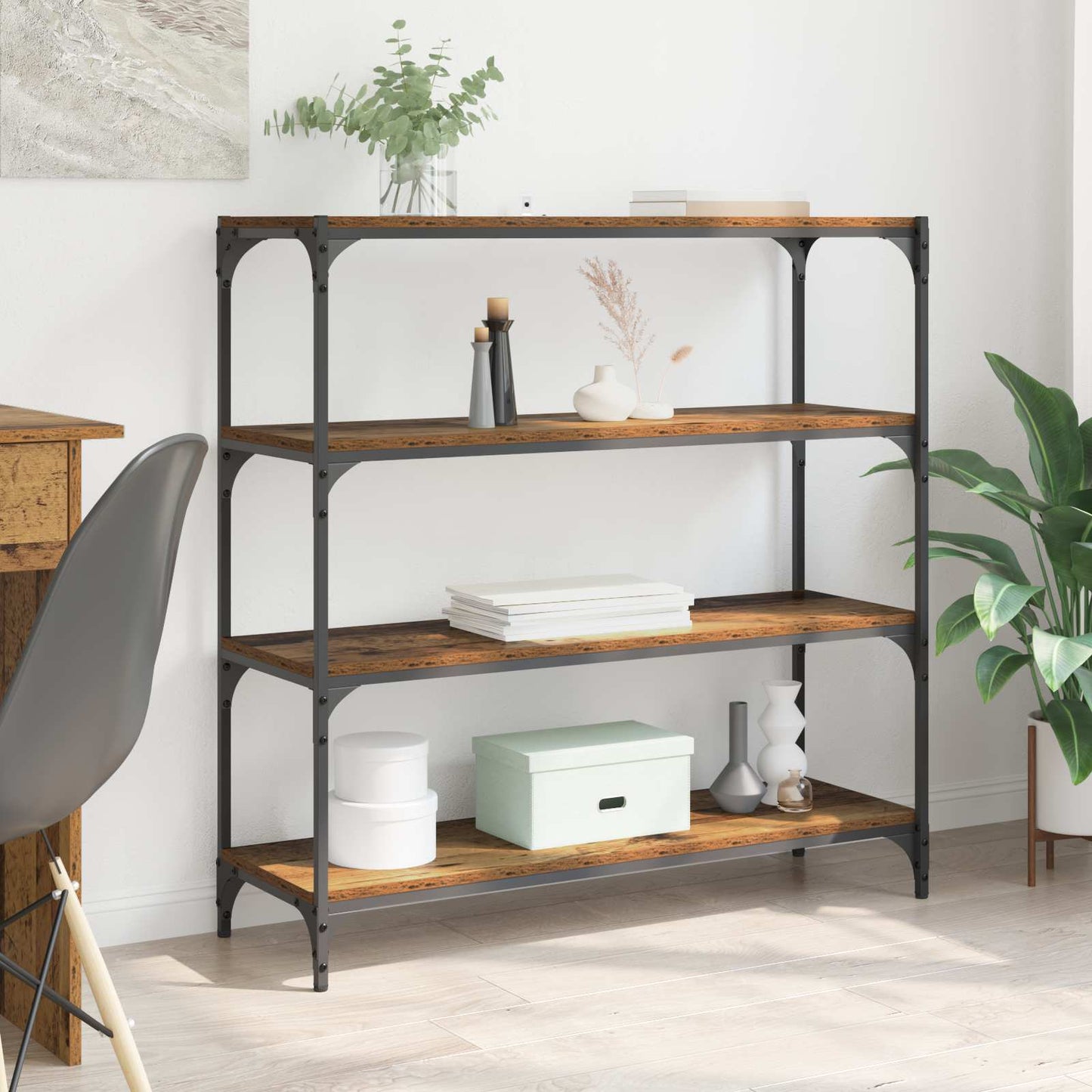 vidaXL Βιβλιοθήκη Παλιό Ξύλο 100 x 33 x 100 εκ.