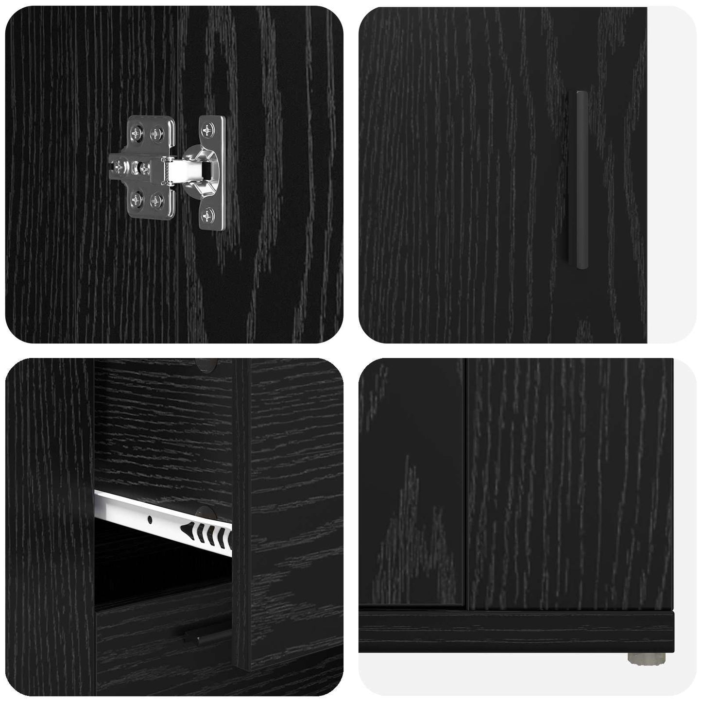 vidaXL Πλαϊνό γραφείο με συρτάρι Μαύρη Οξυά 100 x 33 x 59.5 εκ.