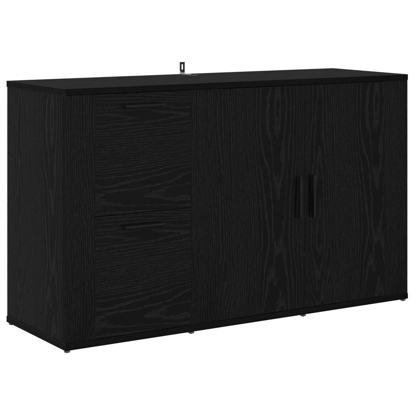 vidaXL Πλαϊνό γραφείο με συρτάρι Μαύρη Οξυά 100 x 33 x 59.5 εκ.