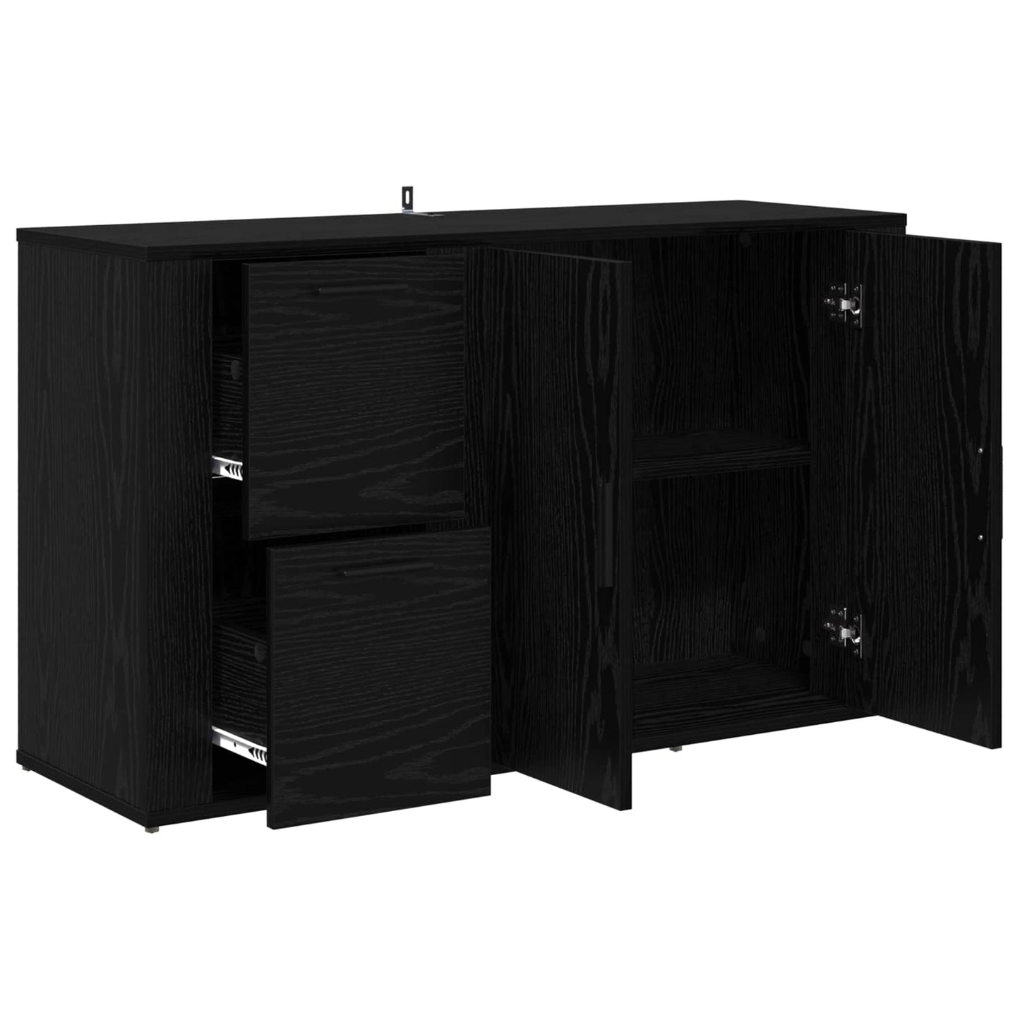 vidaXL Πλαϊνό γραφείο με συρτάρι Μαύρη Οξυά 100 x 33 x 59.5 εκ.