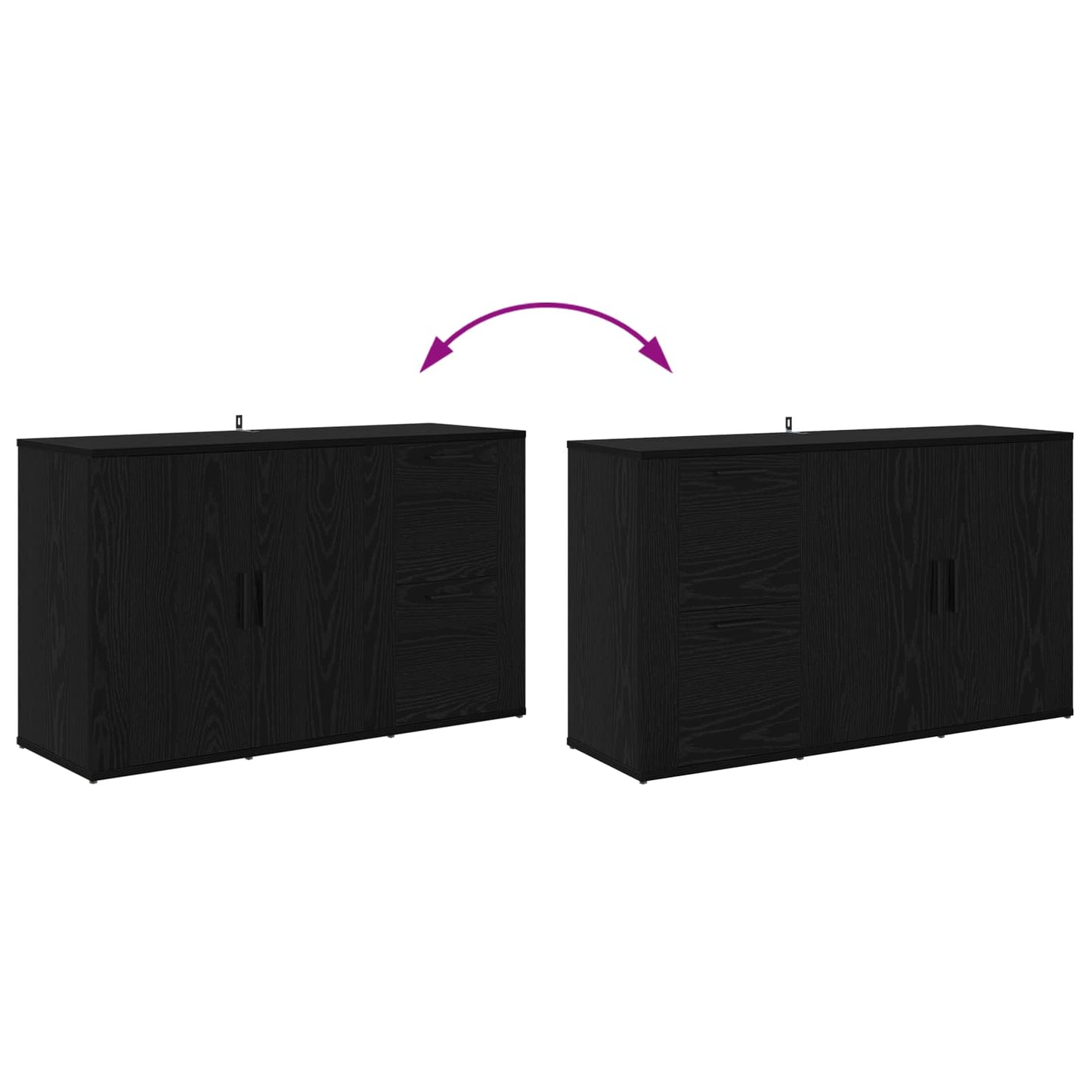 vidaXL Πλαϊνό γραφείο με συρτάρι Μαύρη Οξυά 100 x 33 x 59.5 εκ.