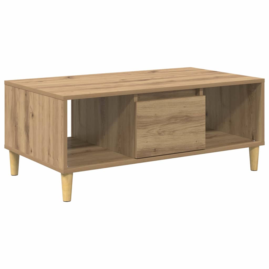 vidaXL Τραπεζάκι σαλονιού με συρτάρι Artisan Oak 90 x 50 x 26.5 εκ.