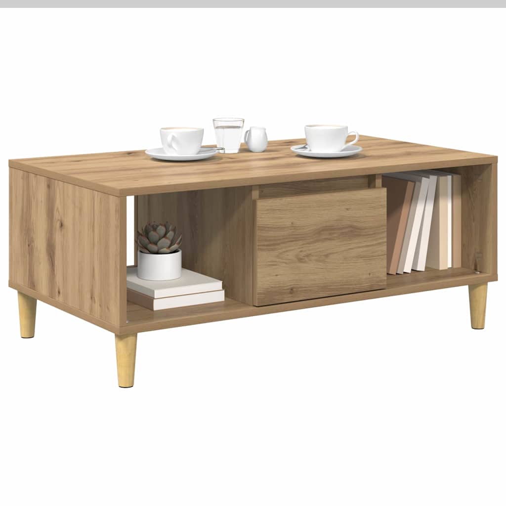 vidaXL Τραπεζάκι σαλονιού με συρτάρι Artisan Oak 90 x 50 x 26.5 εκ.