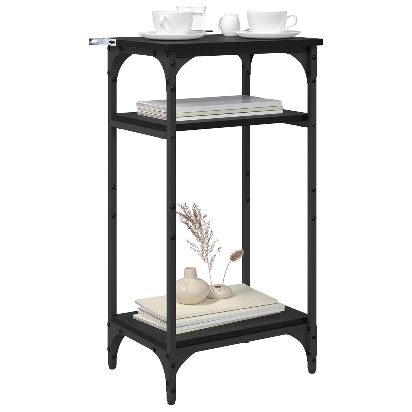 vidaXL Τραπεζάκι Πλευράς Μαύρη Οξυά 40 x 30 x 75 cm Επεξεργασμένο ξύλο
