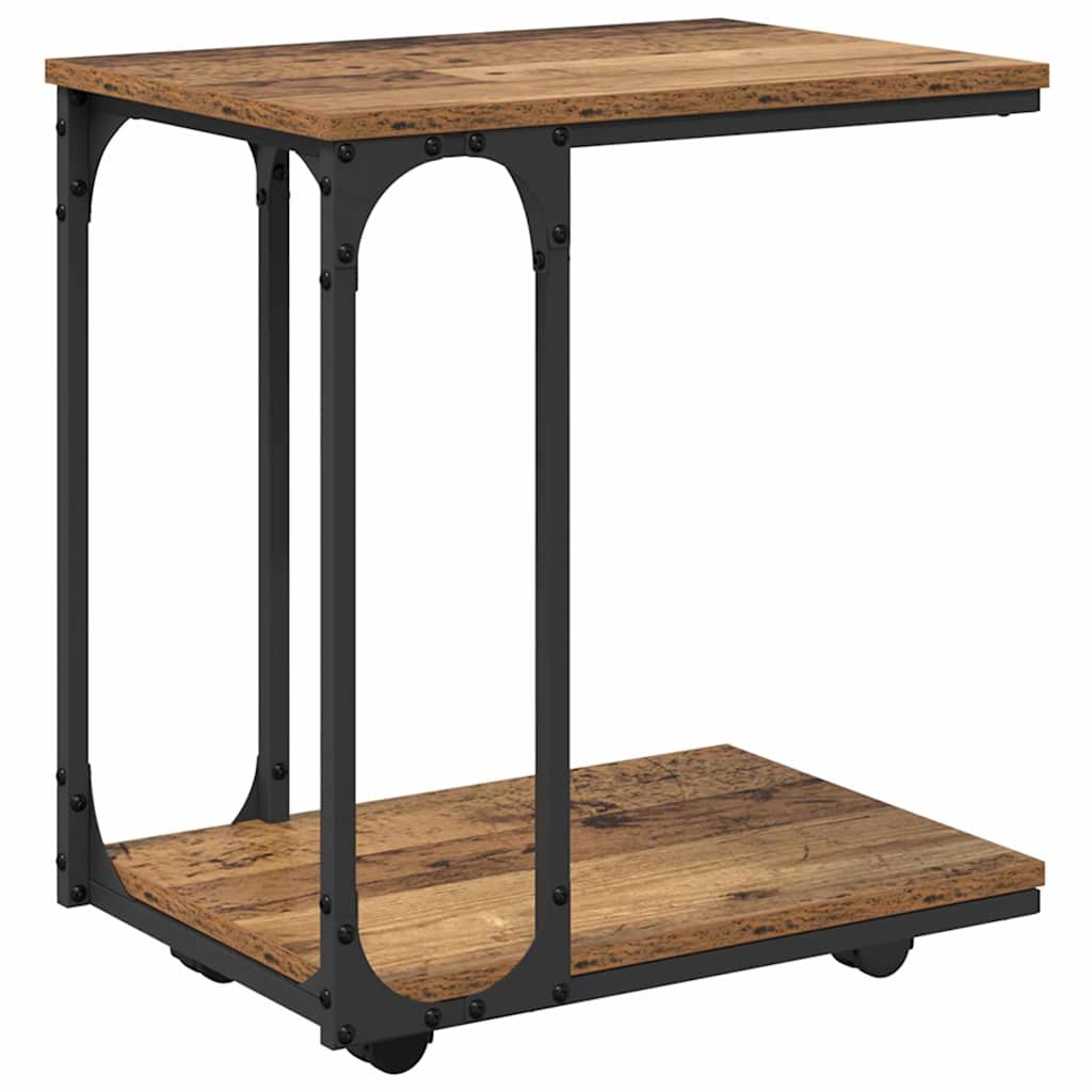 vidaXL Τραπεζάκι Πλευράς με ράφι Παλιό ξύλο 50 x 35 x 55.5 εκ.