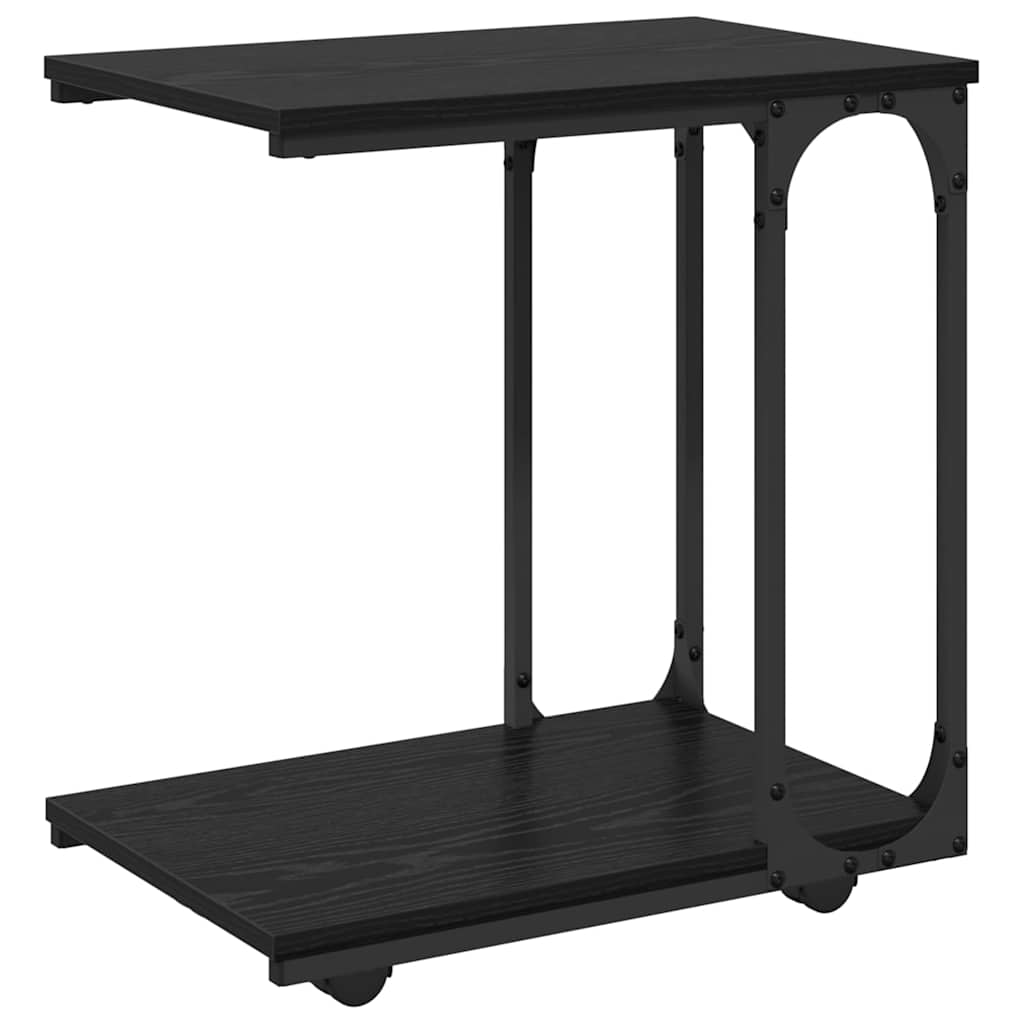 vidaXL Τραπεζάκι Πλευράς με ράφι Μαύρη Οξυά 50 x 35 x 55.5 εκ.