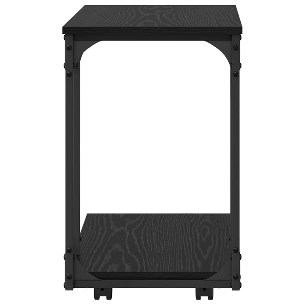vidaXL Τραπεζάκι Πλευράς με ράφι Μαύρη Οξυά 50 x 35 x 55.5 εκ.