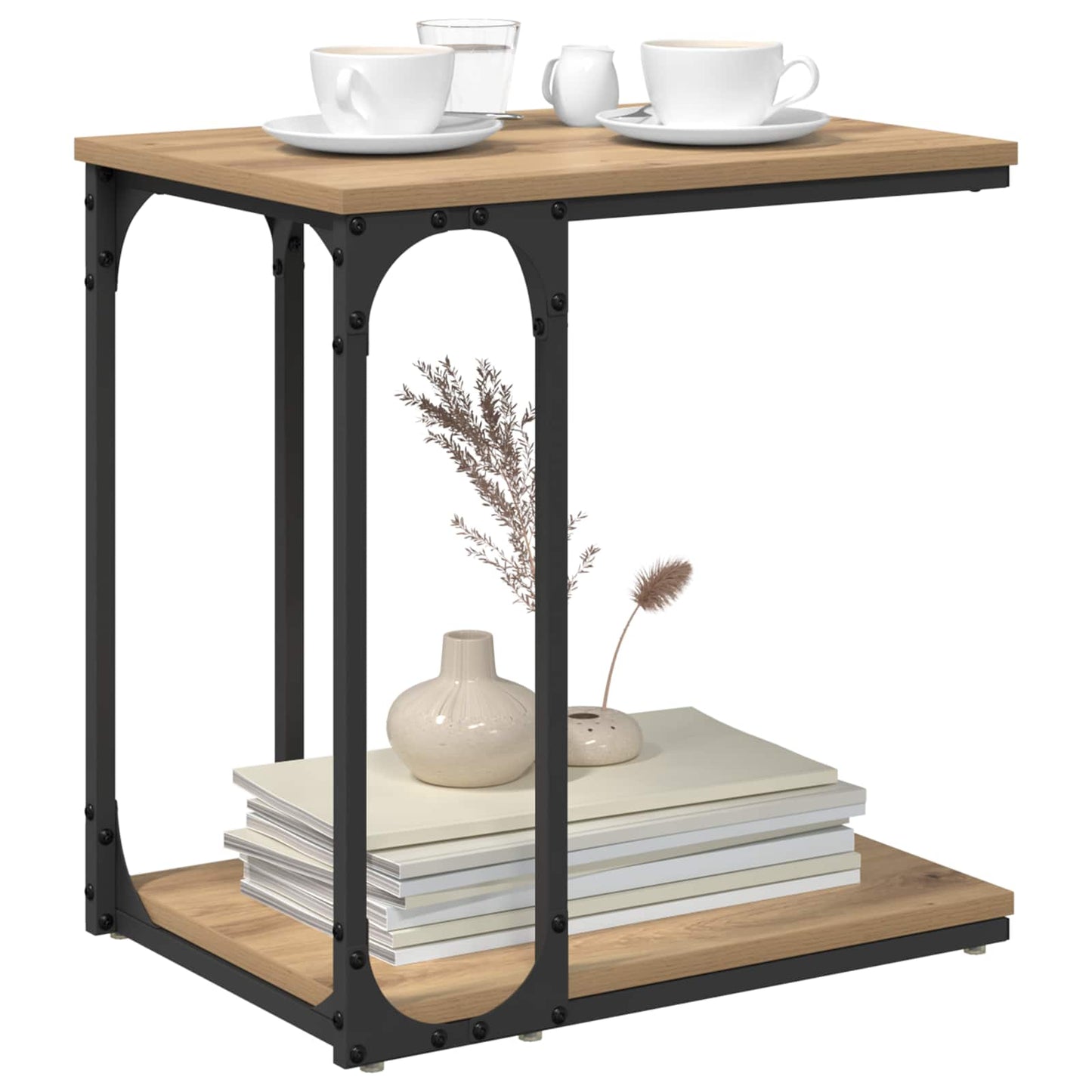 vidaXL Τραπεζάκι Πλευράς με ράφι Artisan Oak 50 x 35 x 52 cm