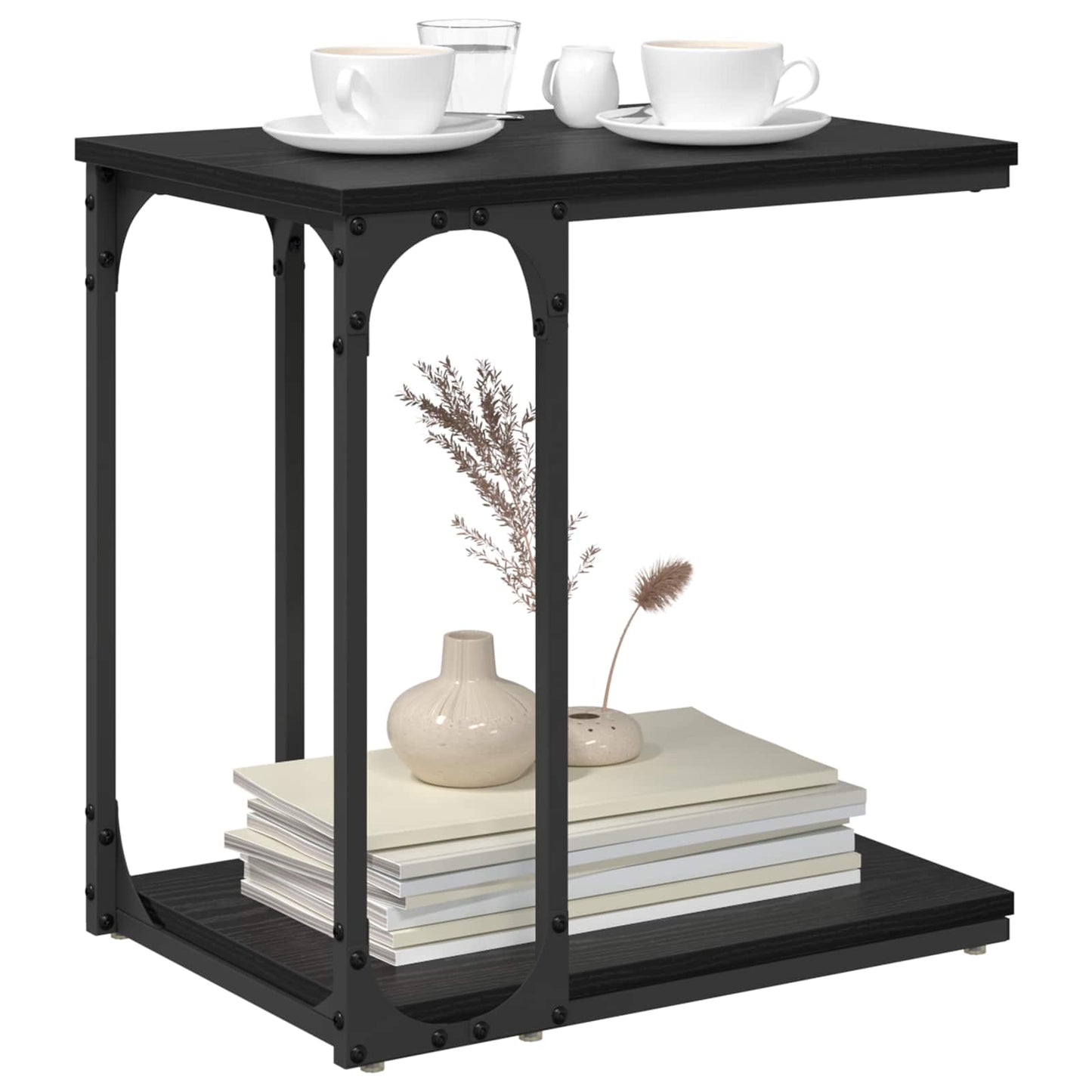 vidaXL Τραπεζάκι Πλευράς Μαύρη Οξυά 50 x 35 x 52 cm Επεξεργασμένο ξύλο
