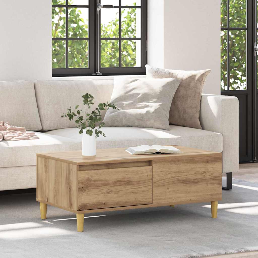 vidaXL Τραπεζάκι σαλονιού με συρτάρι Artisan Oak 90 x 50 x 35 cm