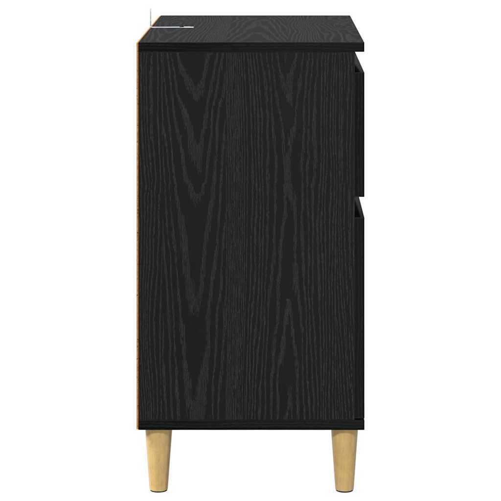 vidaXL Πλαϊνό γραφείο Μαύρη Οξυά 60 x 35 x 70 cm Επεξεργασμένο ξύλο