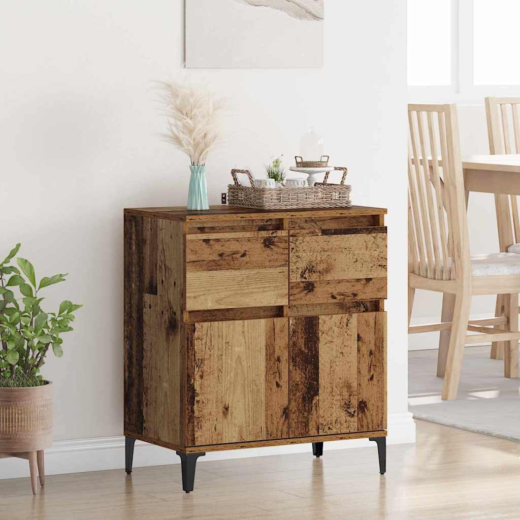vidaXL Πλαϊνό γραφείο με συρτάρι Παλιό Ξύλο 60 x 35 x 70 cm