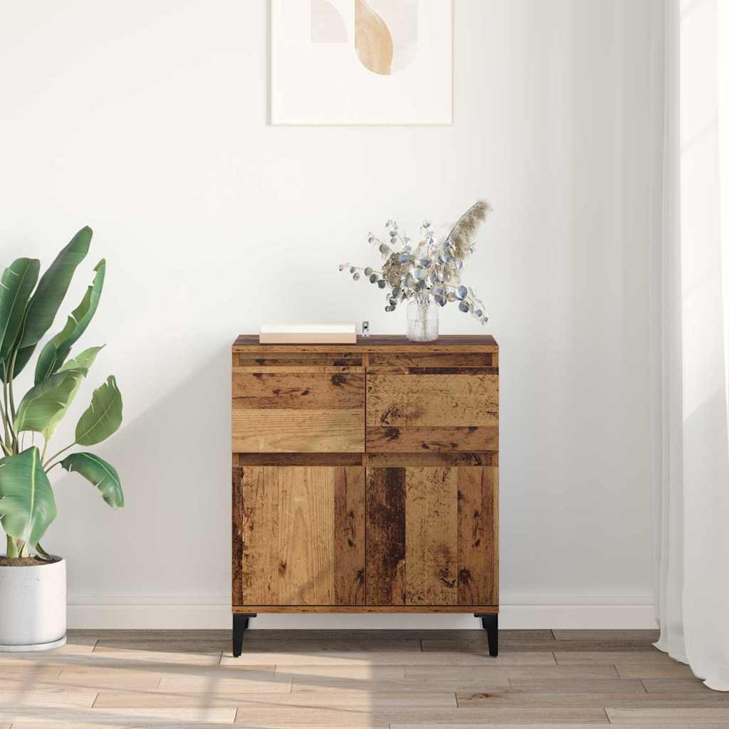 vidaXL Πλαϊνό γραφείο με συρτάρι Παλιό Ξύλο 60 x 35 x 70 cm