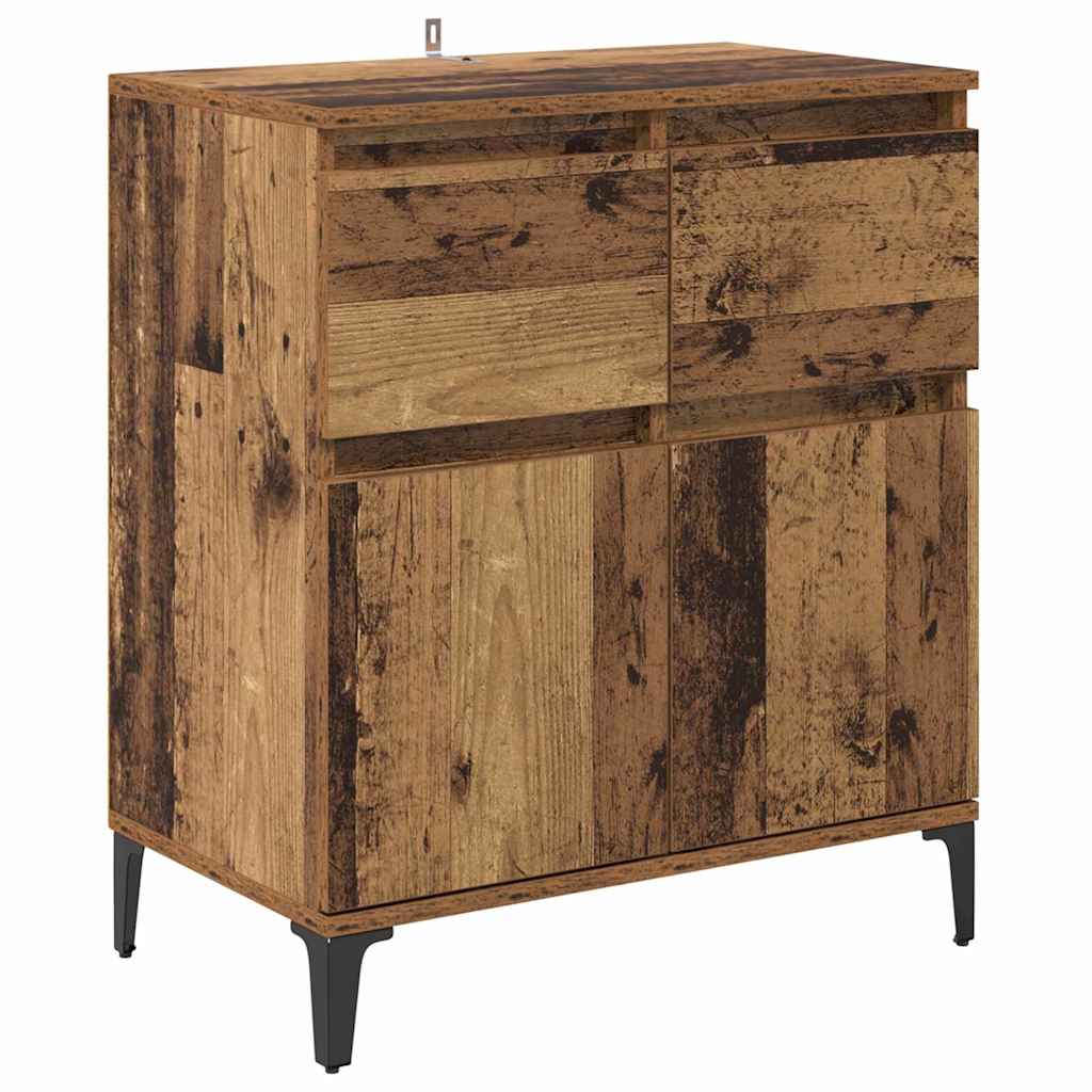 vidaXL Πλαϊνό γραφείο με συρτάρι Παλιό Ξύλο 60 x 35 x 70 cm