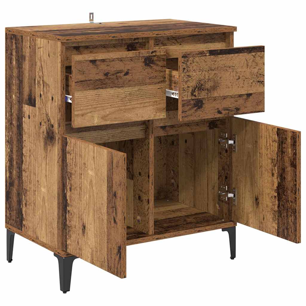 vidaXL Πλαϊνό γραφείο με συρτάρι Παλιό Ξύλο 60 x 35 x 70 cm