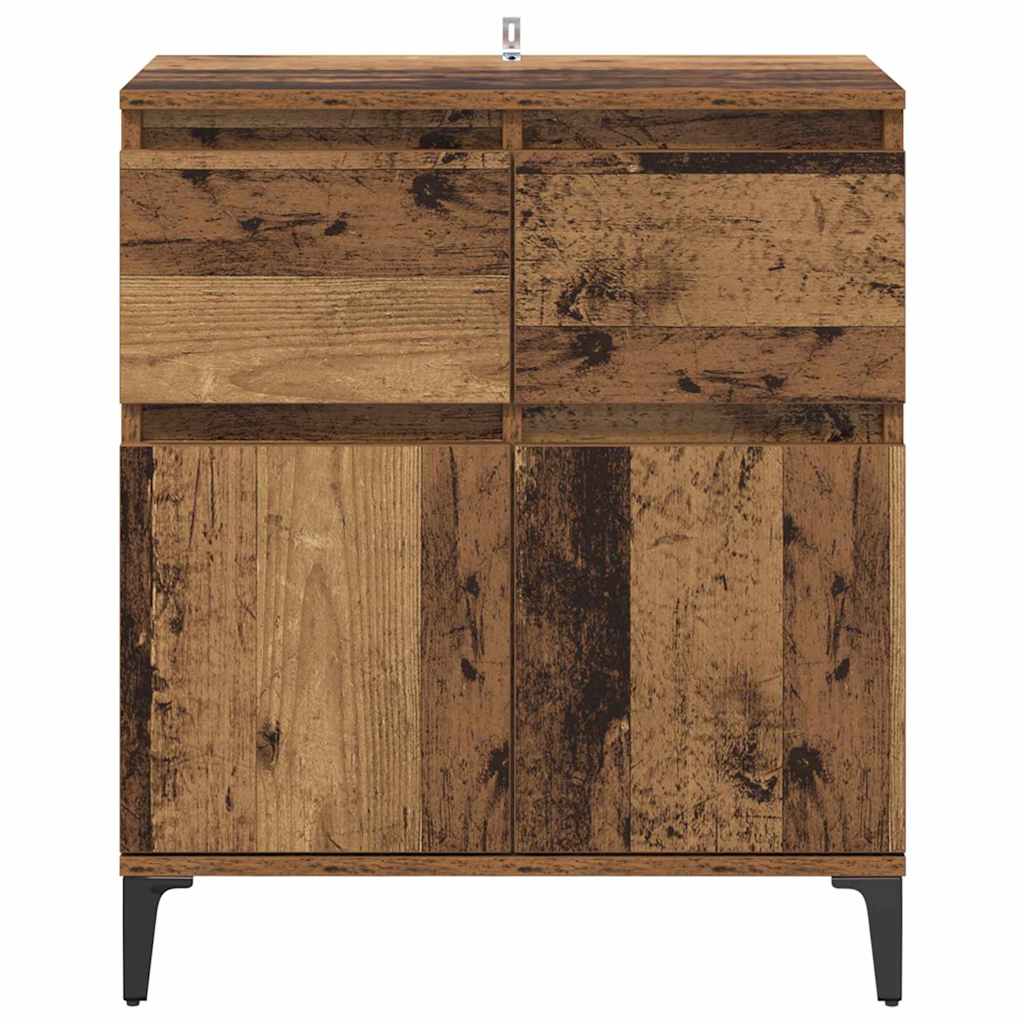 vidaXL Πλαϊνό γραφείο με συρτάρι Παλιό Ξύλο 60 x 35 x 70 cm