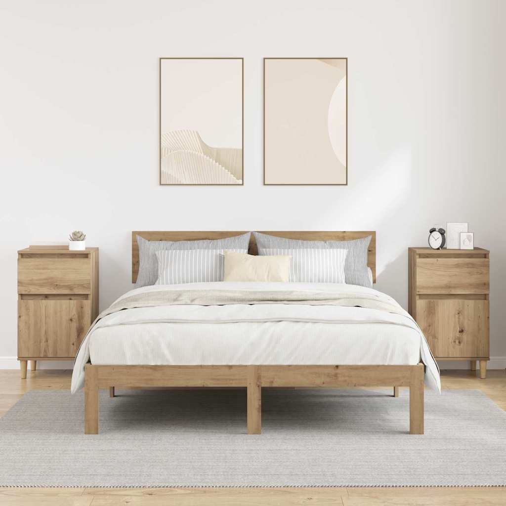 vidaXL Κομοδίνο 2 pcs Artisan Oak 40 x 35 x 70 εκ. Επεξεργασμένο ξύλο