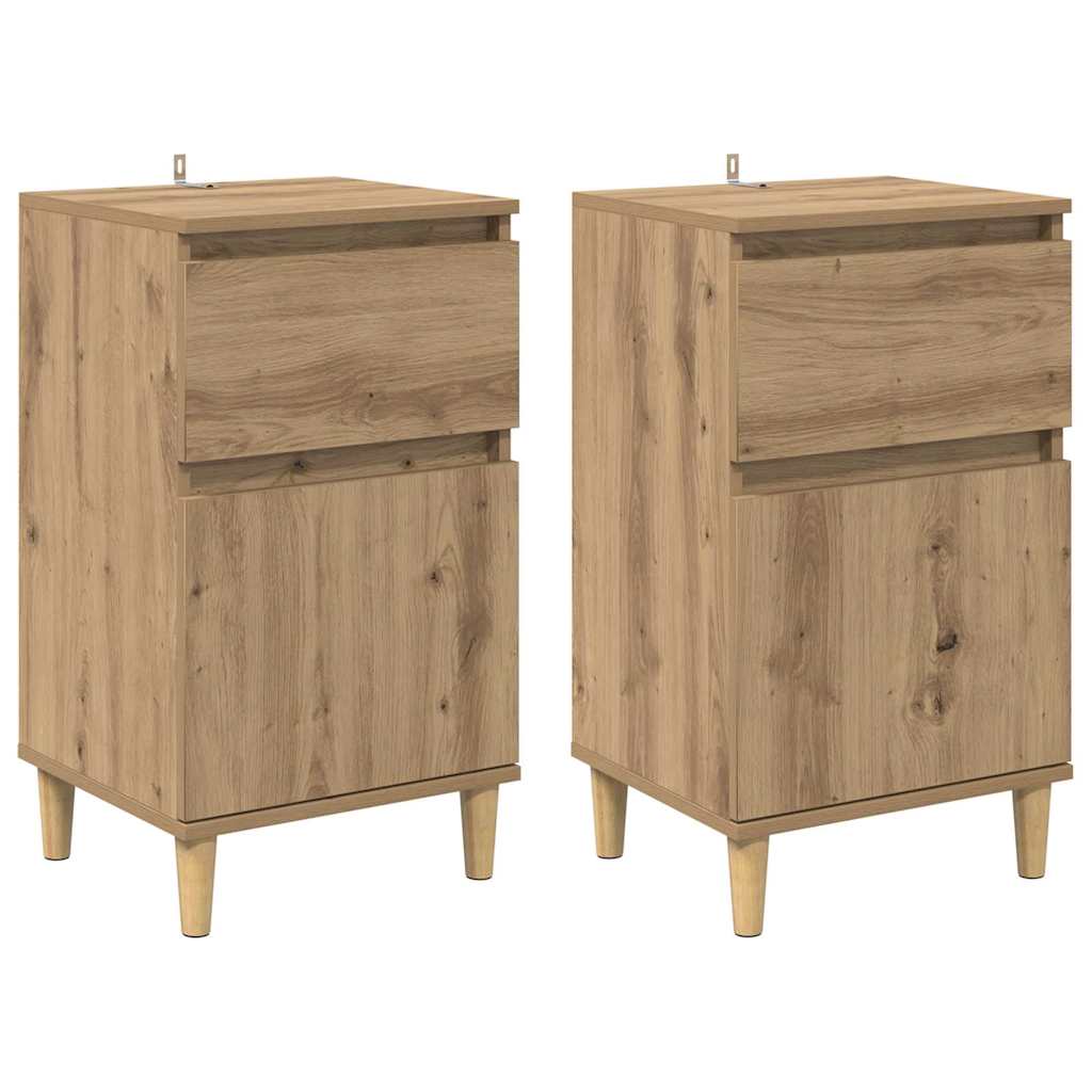 vidaXL Κομοδίνο 2 pcs Artisan Oak 40 x 35 x 70 εκ. Επεξεργασμένο ξύλο