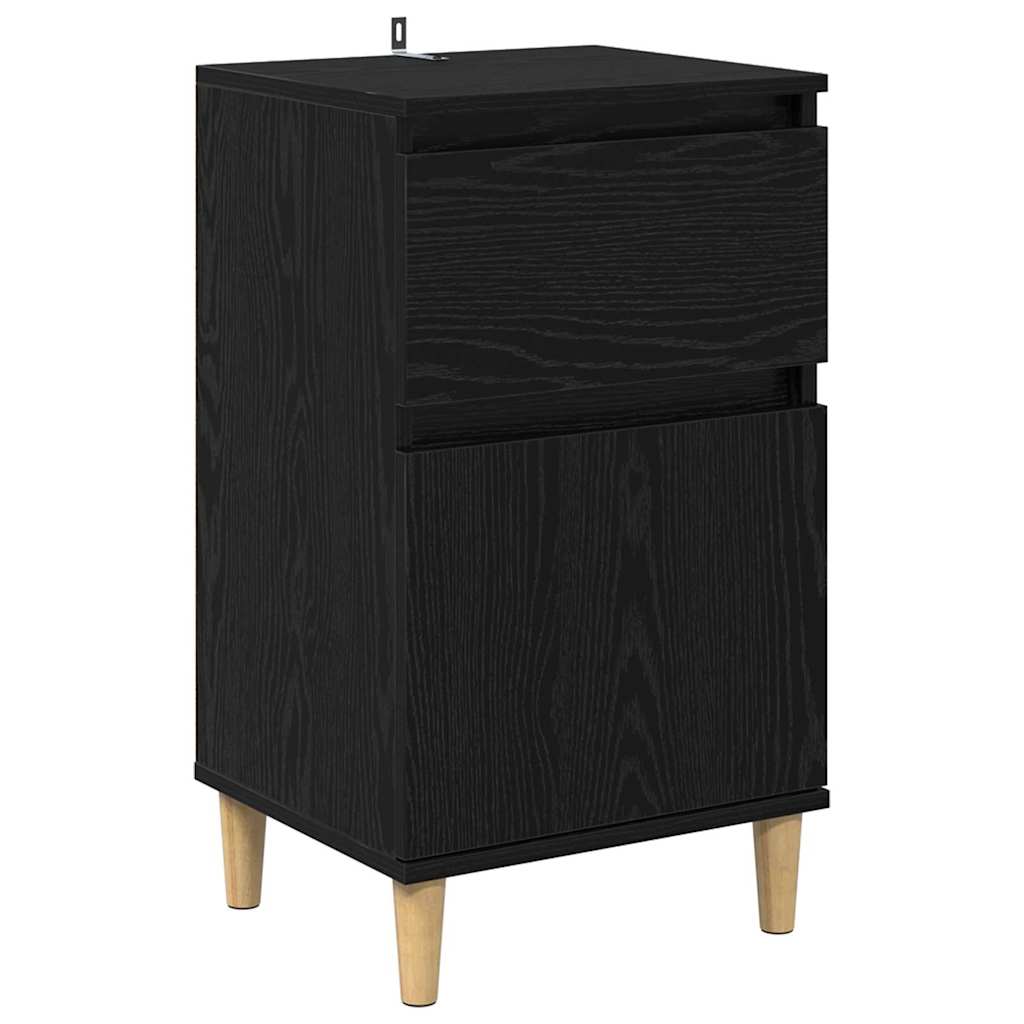 vidaXL Κομοδίνο Μαύρη Οξυά 40 x 35 x 70 εκ. Επεξεργασμένο ξύλο