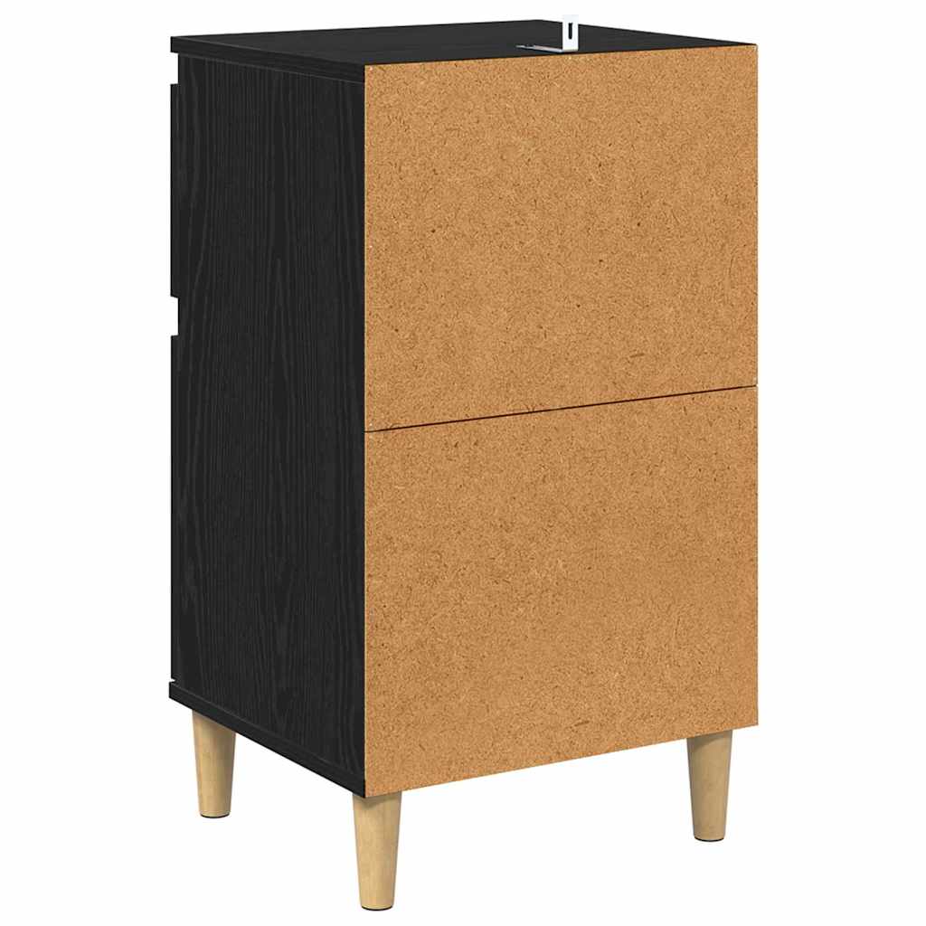 vidaXL Κομοδίνο 2 pcs Μαύρη Οξυά 40 x 35 x 70 εκ. Επεξεργασμένο ξύλο