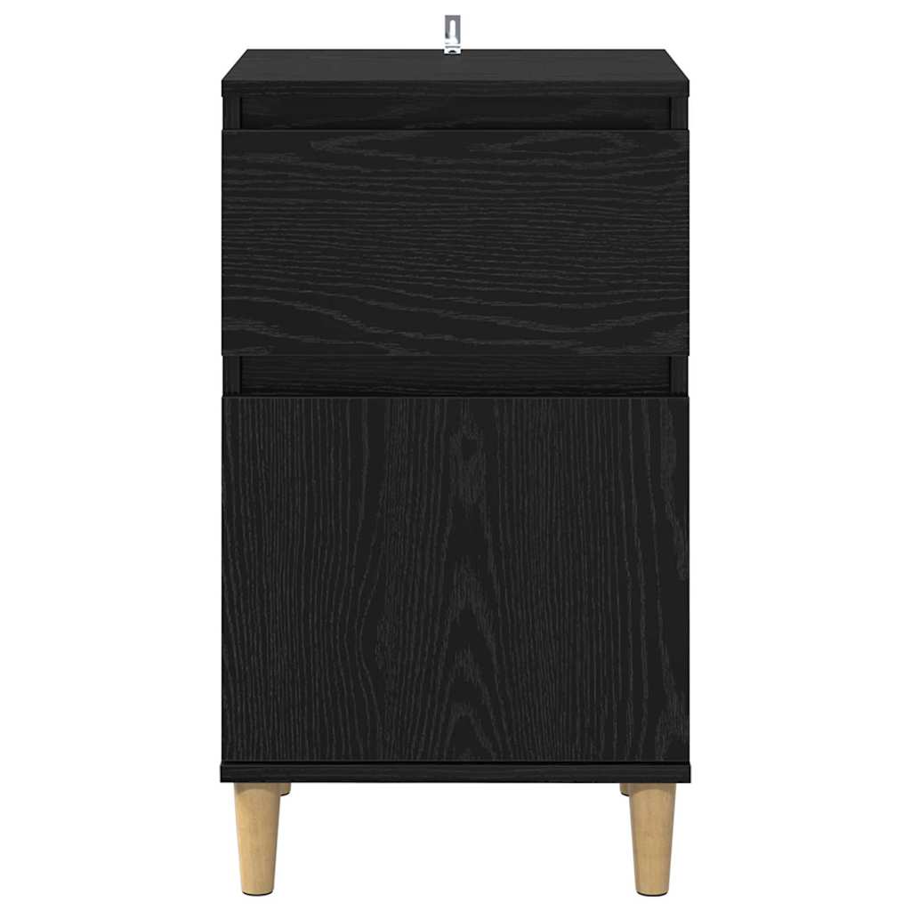 vidaXL Κομοδίνο 2 pcs Μαύρη Οξυά 40 x 35 x 70 εκ. Επεξεργασμένο ξύλο