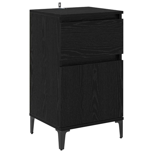 vidaXL Κομοδίνο Μαύρη Οξυά 40 x 35 x 70 εκ. Επεξεργασμένο ξύλο