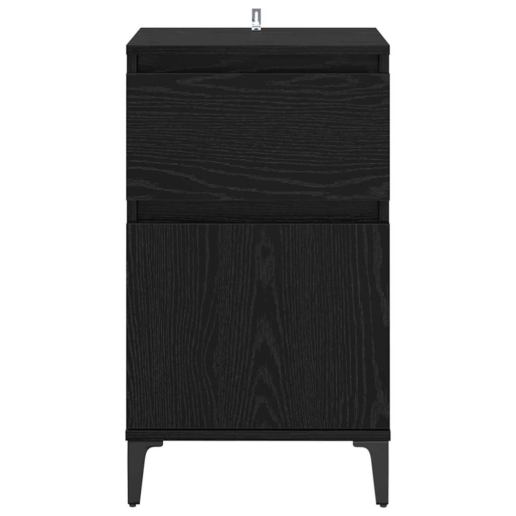 vidaXL Κομοδίνο Μαύρη Οξυά 40 x 35 x 70 εκ. Επεξεργασμένο ξύλο
