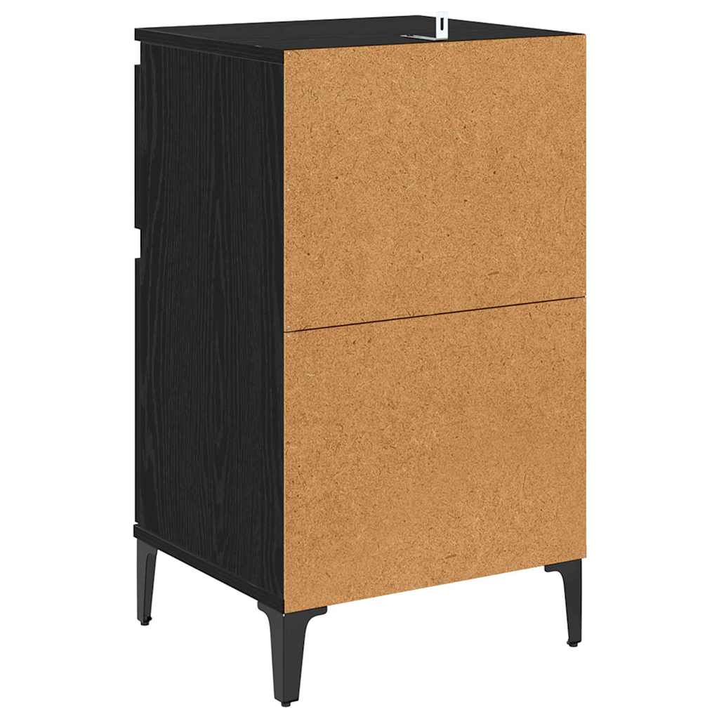 vidaXL Κομοδίνο 2 pcs Μαύρη Οξυά 40 x 35 x 70 εκ. Επεξεργασμένο ξύλο