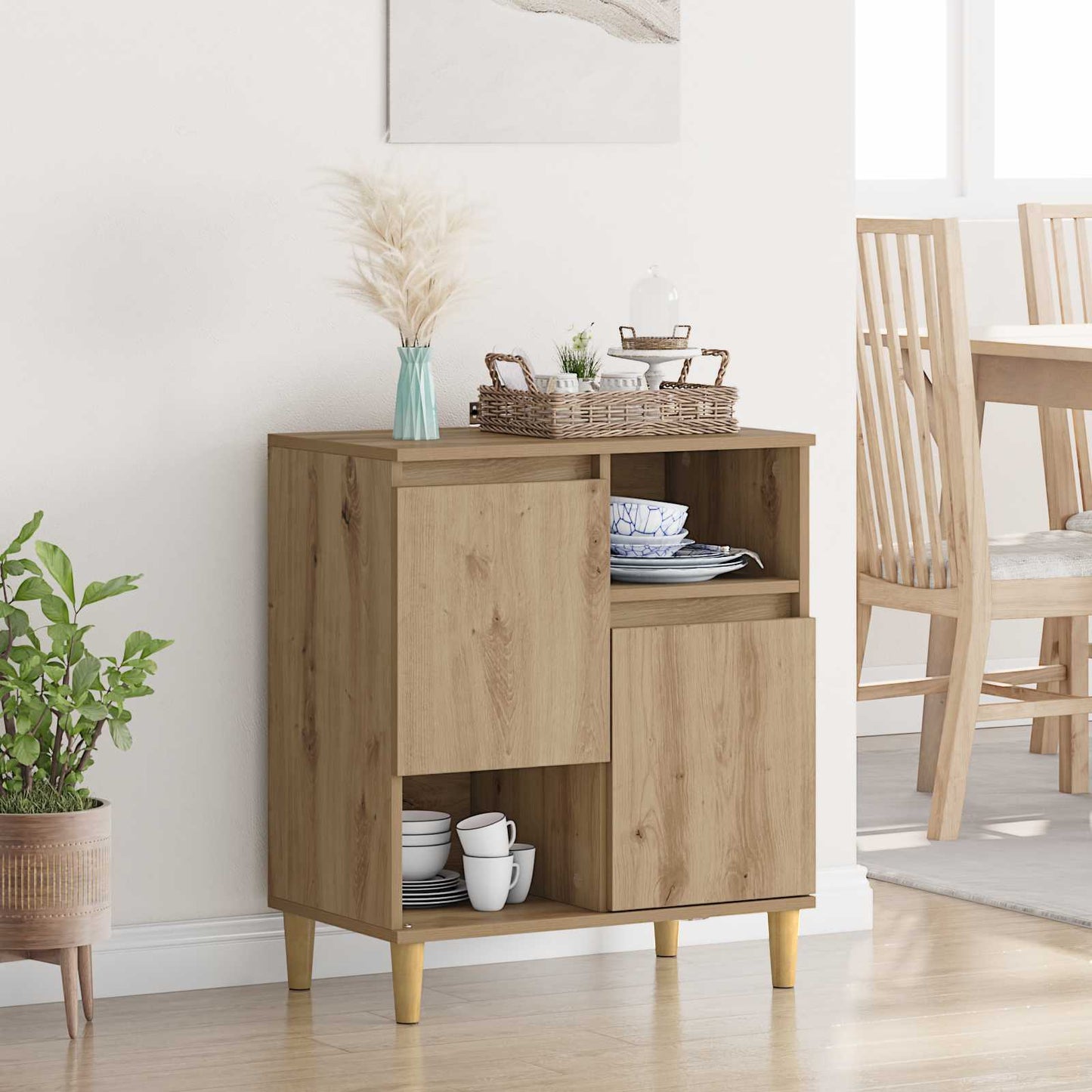 vidaXL Πλαϊνό γραφείο artisan δρυς 35 x 60 x 70 εκ Επεξεργασμένο ξύλο