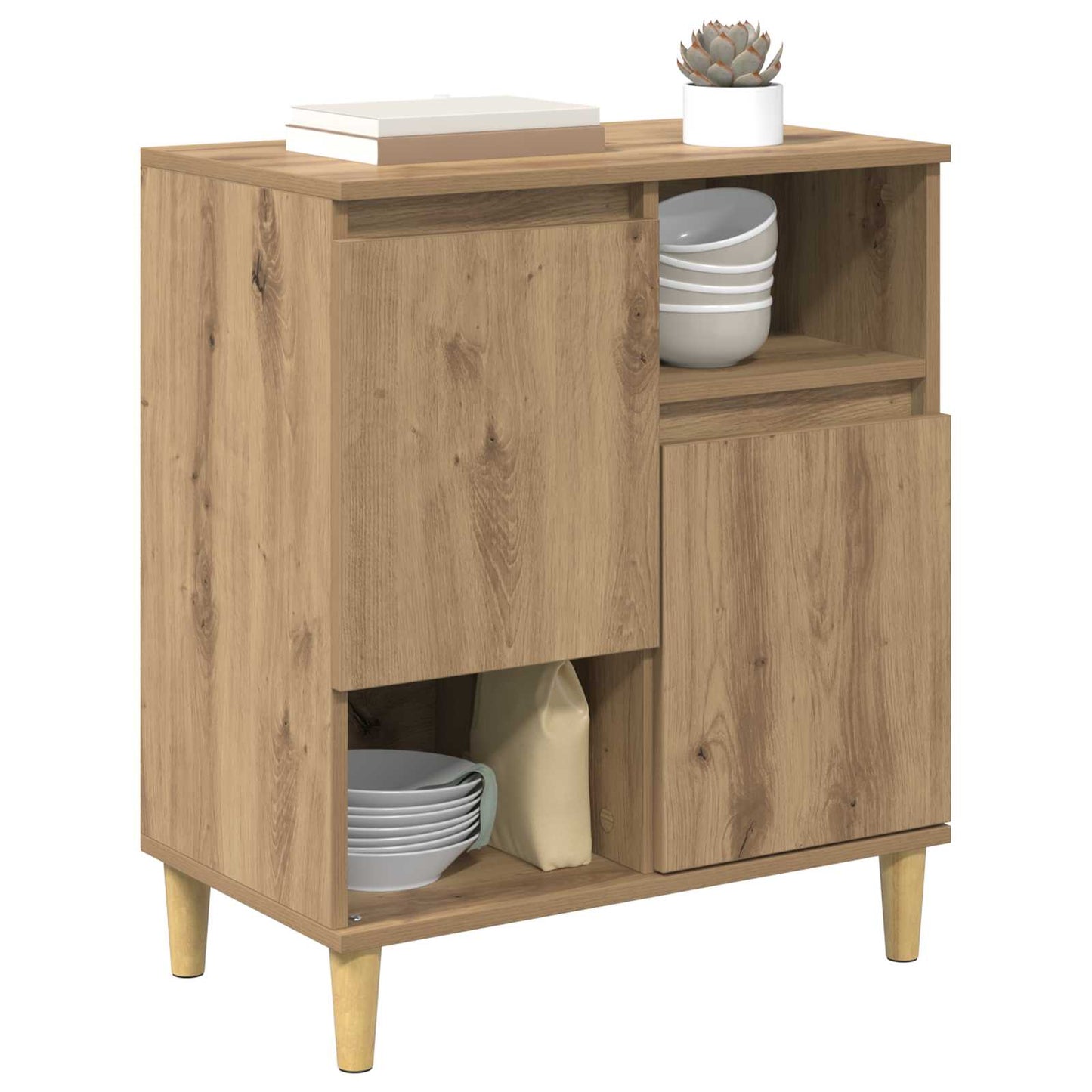 vidaXL Πλαϊνό γραφείο artisan δρυς 35 x 60 x 70 εκ Επεξεργασμένο ξύλο