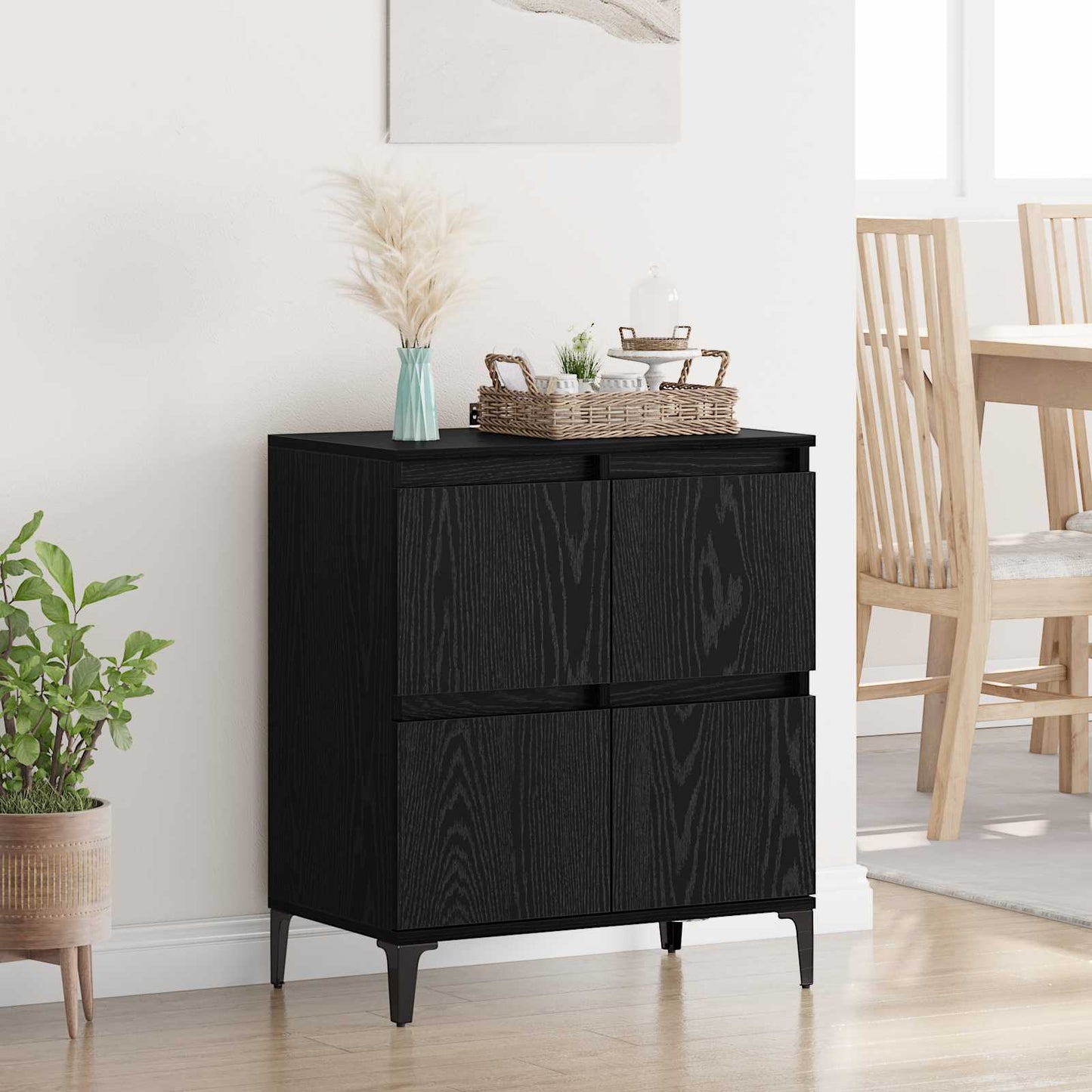 vidaXL Πλαϊνό γραφείο Μαύρη Οξυά 60 x 35 x 70 cm