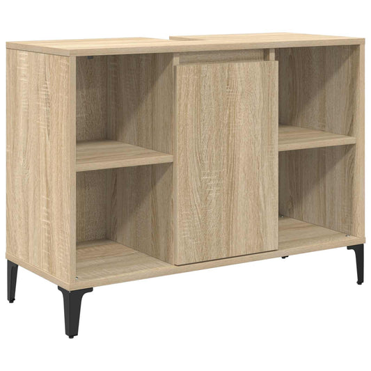 vidaXL Ντουλάπι νιπτήρα με ράφι με πόρτα Δρύς Sonoma 80 x 33 x 60 εκ