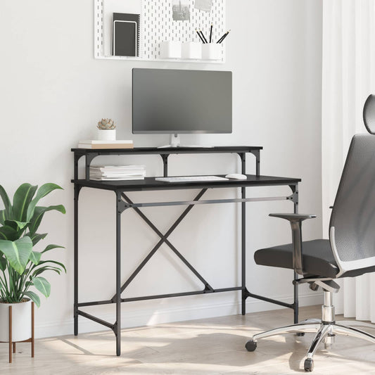 vidaXL Γραφείο Μαύρη Οξυά 100 x 50 x 90 cm Επεξεργασμένο Ξύλο
