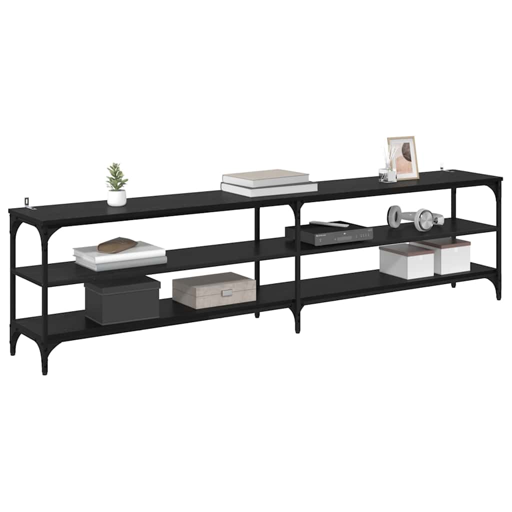vidaXL Ντουλάπι TV Μαύρη Οξυά 200 x 30 x 50 cm
