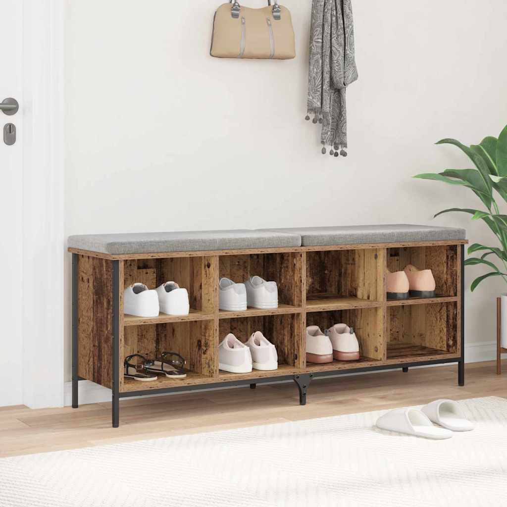 vidaXL Ντουλάπα Παπουτσιών με ράφι Παλιό Ξύλο 131 x 35 x 50 εκ