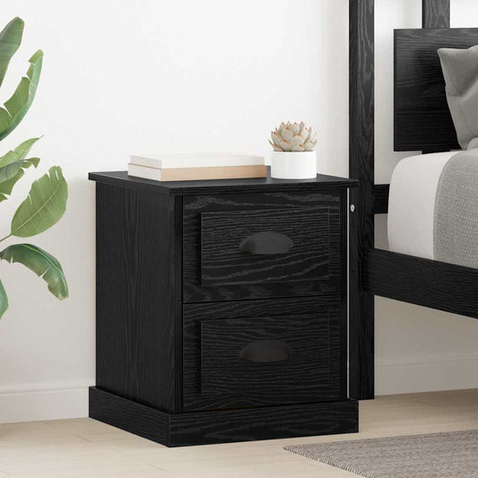 vidaXL Κομοδίνο Μαύρη Οξυά 39 x 39 x 47.5 εκ Επεξεργασμένο Ξύλο