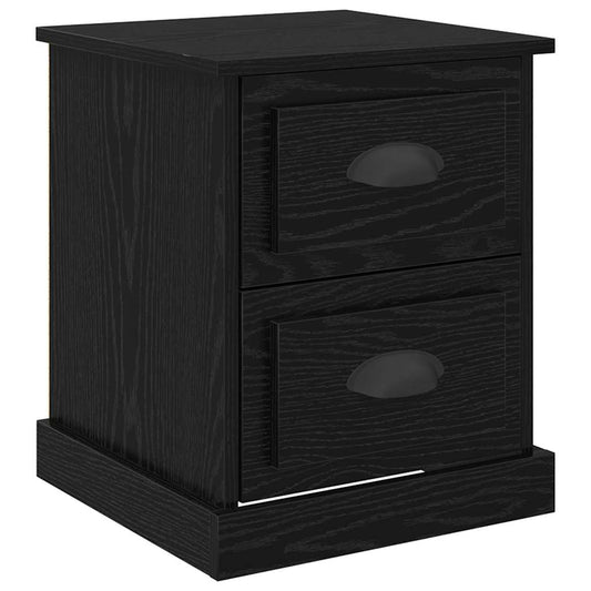 vidaXL Κομοδίνο Μαύρη Οξυά 39 x 39 x 47.5 εκ Επεξεργασμένο Ξύλο